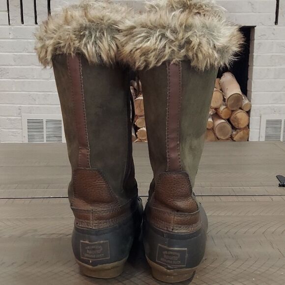 Sporto Tall Natasha Duck Boots Olive Sz 8 - Picture 4 of 9